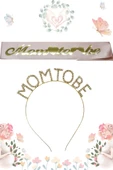 Mom To Be Metal Taç Ve Kuşak & Baby Shower Set - 1