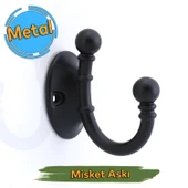 Misket Askı Siyah Vestiyer Dolap Askılık Askılığı Duvar Banyo Mutfak Elbise Kıyafet Çanta Askısı - 1