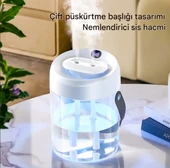 QASUL 2L Çift Sprey Dijital Göstergeli Hava Nemlendirici İle Uçucu Yağ Difrözü Ve USB Gece Lambası - 3