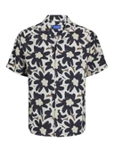Jack Jones Erkek Jorluke Flower Lacivert Desenli Gömlek 12271597 - 1