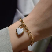 Çift Taraflı Taşlı Kalp Bileklik thumbnail 2