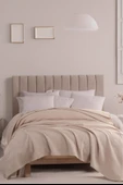 Upstyle Ecocel Pike Örtü Battal 220x230cm Karde Koyu Bej - 1