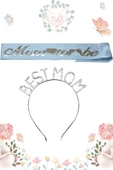 Mom To Be Kuşak Ve Best Mom Metal Taç & Baby Shower Set - 1