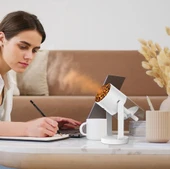 QASUL Projektör Görünümlü  RGB Işıklı Gece Lambası ve Buhar Makinesi Bir Arada Ev Ofis İçin - 4