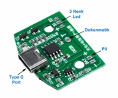 Type C Usb Masa Lamba Dokunmatik Led Dimmer Gece Lambası 3.7V Lion Lityum Pil Şarj 8W Parlaklık Kontrol Anahtar Sürücü Dekoratif Ahşap Işıklandırma Oyuncak - 2