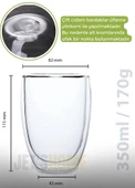 12’li Set Latte Bardağı Cappuccino Bardağı Çift Cidarlı Bardak Americano Bardağı 350 ml Kahve Bardak - 2