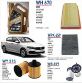 Fiat Egea 1.6 Multijet Motor Wunder Bakım Seti, Yağ Filtresi, Hava Filtresi, Yakıt Filtresi, Polen Filtresi, WUNDER DPF 5W-30 5LT Motor Yağı 5Lİ BAKIM SETİ - 1