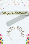 Happy Birthday Yazılı Kuşak Ve Taşlı Taç & Doğum Günü Seti - 1