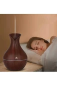 QASUL Ahşap Vazo Görünümlü7 Led Işıklı Aromatik Oda Kokusu Hava Nemlendirici - 4