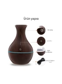 QASUL Ahşap Vazo Görünümlü7 Led Işıklı Aromatik Oda Kokusu Hava Nemlendirici - 3