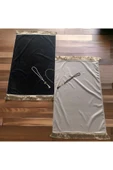 Kalpli Minimal Desenli Kadife Seccade - 2