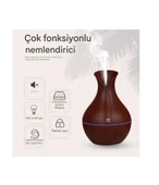 QASUL Ahşap Vazo Görünümlü7 Led Işıklı Aromatik Oda Kokusu Hava Nemlendirici - 2