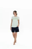 U.S. Polo Assn. Kadın Yuvarlak Yaka Renkli Pijama Şort Takım - 10
