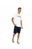 U.S. Polo Assn. Erkek Alt Üst Yuvarlak Yaka Pijama Şort Takımı - 5