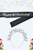 Happy Birthday Yazılı Kuşak Ve Taşlı Taç & Doğum Günü Seti - 1