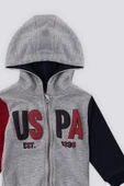 U.S. Polo Assn Fermuarlı Kapüşonlu Bebek 3Lü Takım - 4