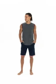 U.S. Polo Assn. Erkek Alt Üst Kolsuz Yuvarlak Yaka Pijama Şort Takımı - 2