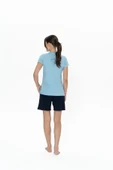 U.S. Polo Assn. Kadın Yuvarlak Yaka Renkli Pijama Şort Takım - 8