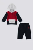 U.S. Polo Assn Kapüşonlu Fermuar Yaka Detay Bebek 2 Li Takım - 1