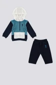 U.S. Polo Assn Kapüşonlu Fermuar Yaka Detay Bebek 2 Li Takım - 5