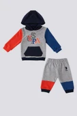 U.S. Polo Assn Kanguru Cep Kapüşonlu Bebek 2 Li Takım - 1