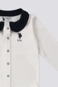 U.S. Polo Assn Krem Çıtçıtlı Gömlek Yaka Patikli Alt Bebek 3Lü Takım - 2