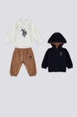 U.S. Polo Assn Fermuarlı Bebek 3Lü Takım - 1