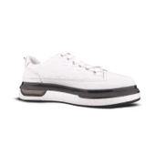 Erkek Sneaker - Beyaz, Hakiki Deri thumbnail 3