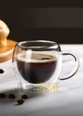 12’li Set Kulplu Espresso Bardağı Doppio Ristretto Bardağı Çift Cidarlı Türk Kahvesi Bardak 80 ml - 4