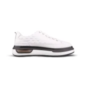 Erkek Sneaker - Beyaz, Hakiki Deri thumbnail 1