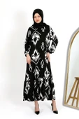 DESENLİ BÜRÜMCÜK ELBİSE - 10
