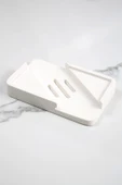 Mermer Desenli Banyo Mutfak Tuvalet Beton Katı Sabunluk Su Giderli Süzgeç Model 8x13 cm - 2