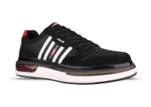 Erkek Sneaker - Siyah-Beyaz, Nubuk Deri - 1