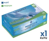 Haspet Nitril Muayene Eldiveni 100'lü M Orta Boy Mavi - 4