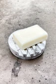 Mermer Desenli Yuvarlak Model Beton Katı Sabunluk Su Giderli 10 cm - 2