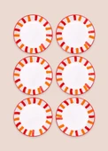 The Mia Joy Yemek Tabağı 6lı Set Kırmızı 20 cm - 8