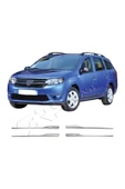 BRSPLAST  Dacia Logan MCV Uyumlu 2013-2016 Krom Ön Panjur 4 Parça Paslanmaz Çelik - 1