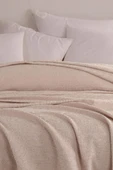 Upstyle Ecocel Pike Örtü Battal King 240x230cm Karde Koyu Bej thumbnail 2