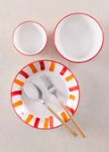 The Mia Joy Yemek Tabağı 6lı Set Kırmızı 20 cm - 4