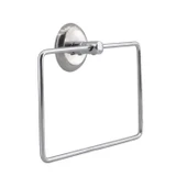 Kare Havluluk Lavabo Banyo Mutfak Aparat Standı Bez Havlu Askısı Paslanmaz Metal Krom Renk Vidalı thumbnail 3