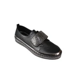 YAZKIŞ Kadın Siyah Beyaz Taşlı Spor Babet Ayakkabı thumbnail 2