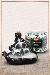 Geri Akışlı Şelale Temalı Siyah Tütsülük No:11 Ve Jasmine Konik Tütsü 40 Adet - 2