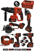 Assur 21V Akülü 6'lı Set Somun Sıkma Akülü Vidalama Daire Testere Dekupaj Testere Taşlama Hilti - 1