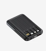 WF27 Mini LED Ekranlı Kablosuz Şarjlı 10.000 mAh Çoklu Kablolu Powerbank - 2