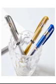 Altın Sarı ve Gümüş Gri İmza Kalemi 2 Adet Uniball Signo Broad 1.0 mm Roller Pilot Kalem Um-153 Yaldızlı Davetiye Kalemi - 5