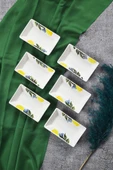 Piatti Naturali 6 adet Çerezlik Limon Desen Handmade Sunumluk Reçellik Sosluk Kahvaltılık Çerez İkram Seti - 1