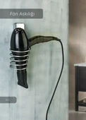 Yapışkanlı Fön Makinesi Askılığı Paslanmaz Fön Makinesi Tutacağı Krom thumbnail 1