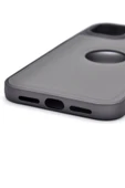 iPhone 12 Uyumlu Deri Görünümlü Sert Kapak Kılıf Gri thumbnail 5