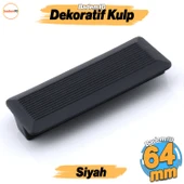 Elit Siyah Plastik Kulp 64 mm Mutfak Mobilya Çekmece Mutfak Dolap Dolabı Kulpları Kapak Kulbu 6.4 cm - 1