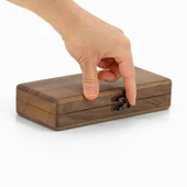 Woodsaka Kapaklı  Ahşap Kalem Kutusu - Alçak - Ceviz - 3